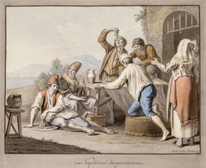 Neopolitans spiser makaroni; Napolitani Spis makaroni,