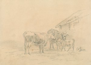 To kyr og en kalv av Sawrey Gilpin