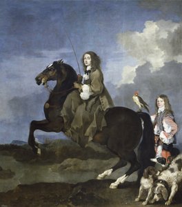 Portrett av dronning Christina av Sverige 1626-1689 til hest, 1653-1654