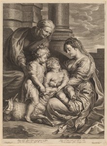 Jomfruen og barnet med Saint Anne og Saint John av Schelte Adams Bolswert, after Sir Peter Paul Rubens