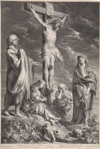 Kristus på korset, med Maria og Johannes av Schelte Adamsz. Bolswert