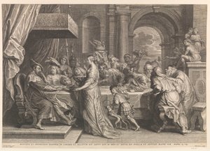 Salome viser hodet til døperen Johannes til Herodes av Schelte Adamsz. Bolswert