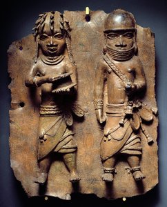 Benin Plaque, ritual for å styrke Obas mystiske kraft, Nigeria (messing)