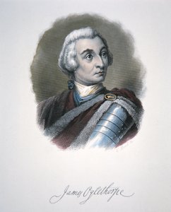 James Edward Oglethorpe (farge litho) av School American