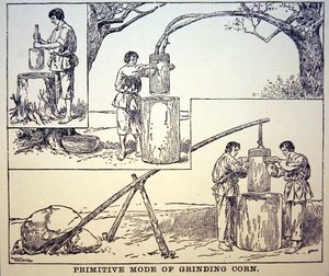 Primitiv metode for maling av mais (litho) av School American