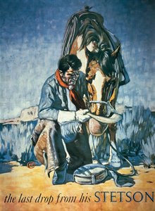 The Last Drop from his Stetson (farge litho) av School American