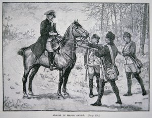 Fangsten av major John Andre (litho) av School American