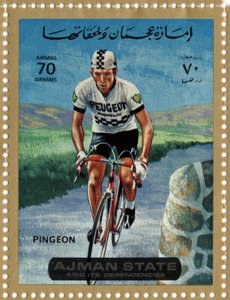 UAE-stempel som representerer syklisten Roger Pingeon (Ne 1940)