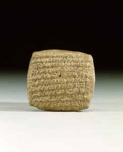 Et gammelt assyrisk kileskrifttavle, fra handelskolonien ved Kanesh i Kappadokia, som krever betaling av forfalte kontoer, ca. 1900-1800 f.Kr. (stein)