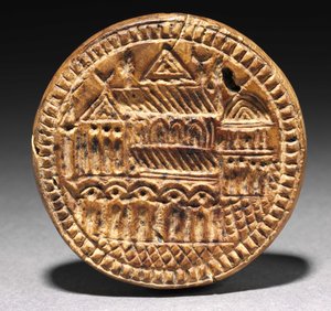 Form for et Eulogia (velsignelse) brød, 600-900-tallet (tre)