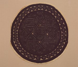 Roundel fra en gardin, 300-tallet (slipt vevd med billedvev og ekstra veftinnpakning, ufarget lin og farget ull)