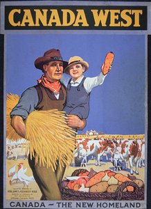 Plakat som fremmer immigrasjon til Canada
