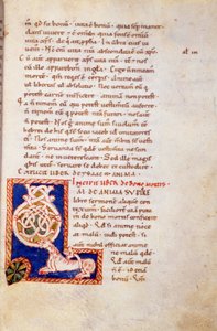 Miniatyr side i Det gamle testamente. 1200-tallet. karolingisk var. Trivulziana bibliotek, Milano.
