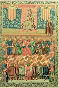 Kong James I erobreren som presiderte over Cortes of Lleida i mars 1242, fra et manuskript av 