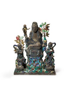 Buddhistisk figurgruppe av School Chinese