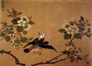 Kinesisk kunst: fugl og blomster. Silkemaleri fra 1500-tallet. Paris, BN