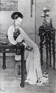 Empress Dowager Cixi (litho) av School Chinese