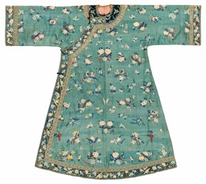 Jade-slipt Kesi damekåpe, midten av 1800-tallet (tekstil) av School Chinese
