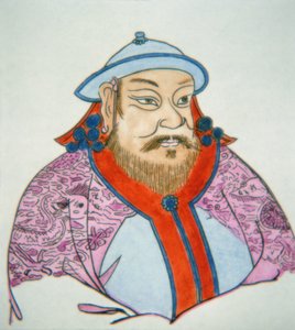 Kublai Khan (farget blekk på papir) av School Chinese