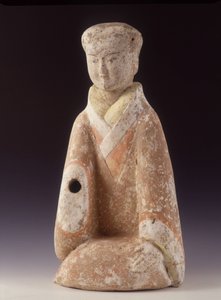 Lady of Court. China, Western Han era (206 AV - 220 AD), 60 cm H. Terracotta statuette. av School Chinese