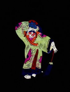 Mannlig figur. Malt papirklipp eller «Jian Zhi», kinesisk folkekunst, Peking. av School Chinese