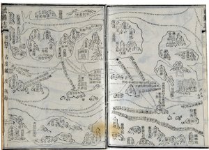 Kart over ekspedisjoner av Zheng He (Zheng-He eller Cheng Ho) (1371-1433) eller Hajji Mahmud (arabisk navn) datert 1431. av School Chinese