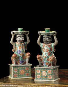 Et par eksport famille verte lysestaker, Kangxi av School Chinese