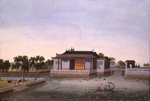 Water Garden, c.1820-40 (akvarell på papir) av School Chinese