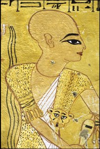 Det gamle Egypt, Veggmaleri Inherkhaus grav, Theben, adelens grav, 20. dynasti, En prest som skjenker drikkoffer for Inherkhau (bilde) av School Egyptian