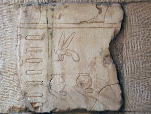 Detalj av et relieff, Luxor (stein) av School Egyptian