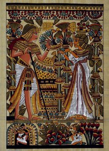 Egyptisk antikvitet: ofring til farao. Papyrus, New Empire av School Egyptian
