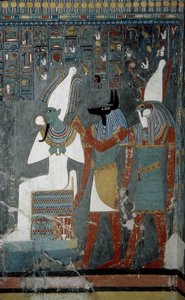 Luxor, Theben: Kongenes dal, Horemhebs grav (-1343 - -1314), egyptisk farao som gudinnen Isis vises på. av School Egyptian