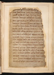 En side med Beowulf fra folioer noen ganger kalt #39;Nowell Codex#39; av School English
