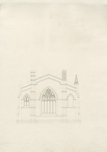 Burton-upon-Trent - Holy Trinity Church: tegning, nd [?1820-tallet] (tegning) av School English