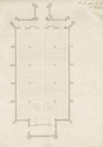 Burton-upon-Trent - Holy Trinity Church: tegning, nd [?1820-tallet] (tegning) av School English