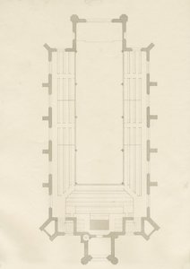 Burton-upon-Trent - Holy Trinity Church: tegning, nd [?1820-tallet] (tegning) av School English