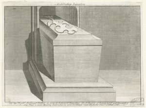 Canterbury Cathedral - Erkebiskop Langtons gravkiste: kobberplategravering, nd [?1700-tallet] (trykk) av School English
