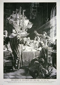 Christopher Columbus og egget (litho) av School English
