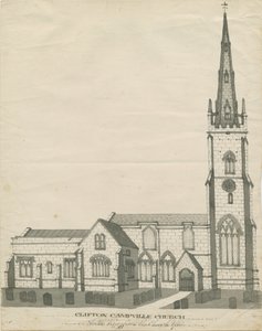 Clifton Campville Church: penn- og sepia-tegning, nd [?1800-tallet] (tegning) av School English
