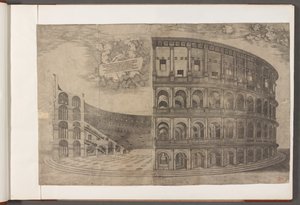 Bomull Augustus III, f.53 Colosseum.   Utskrifter av gamle bygninger, kunst og relaterte scener, hovedsakelig i Roma av School English