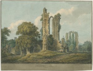 Croxden Abbey: vannfargemaleri av School English