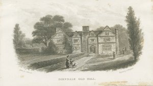 Dimsdale Old Hall: gravering (vignett og [? 1800-tallet] (trykk) av School English