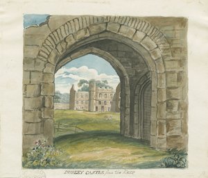 Dudley Castle - The Keep: akvarelltegning, nd [?1800-tallet] (maleri) av School English