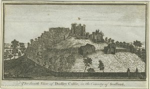 Dudley Castle: gravering, nd [c 1780] (trykk) av School English