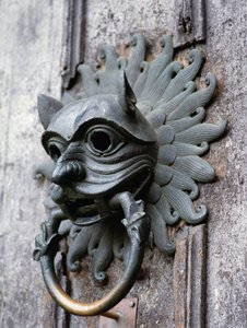 Durham Cathedral Sanctuary Knocker, kopi av original bronse fra 1100-tallet (bilde) av School English