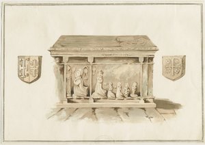 Eccleshall Church - Biskop Benthams grav: vannfargemaleri, nd [? 1800-tallet] (maleri) av School English