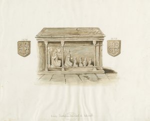 Eccleshall Church: Biskop Benthams grav: vannfargemaleri, nd [?1800-tallet] (maleri) av School English