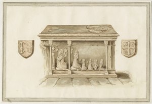 Eccleshall Church: Biskop Benthams grav: vannfargemaleri, nd [?1800-tallet] (maleri) av School English