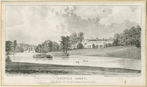Ellastone - Calwich Abbey: litografi, nd [c.1839] (trykk) av School English