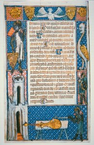 Faksimile av det tidligste daterte bildet av en pistol, folio fra 'De Notabilitatibus, Sapientiis et Prudentiis Regum' av Walter de Milemete av School English